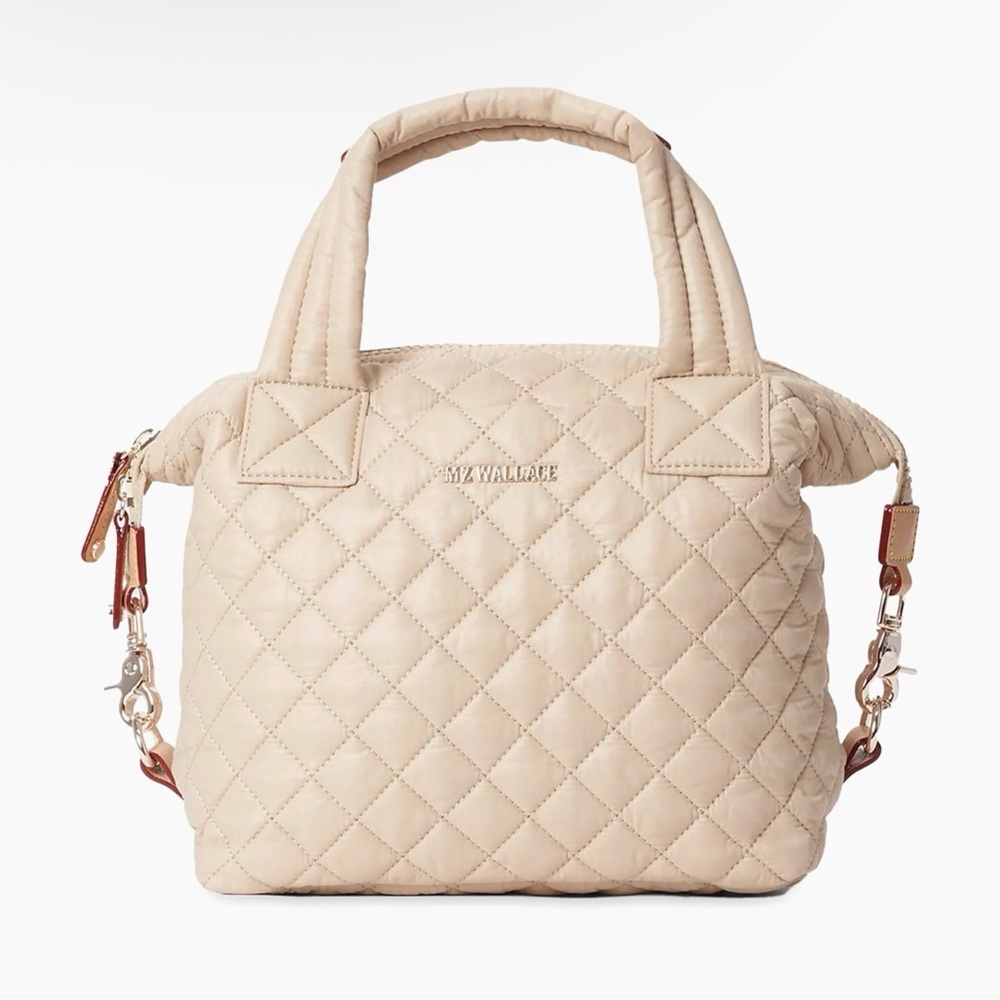 MZ Wallace Small Sutton Deluxe White off/light beige Pearl Quilted Women's Bag - Picture 4 of 9